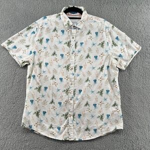 Denim & Flower Slim Fit Shirt Beach Printed Jelly Fish Starfish Mens Size XL